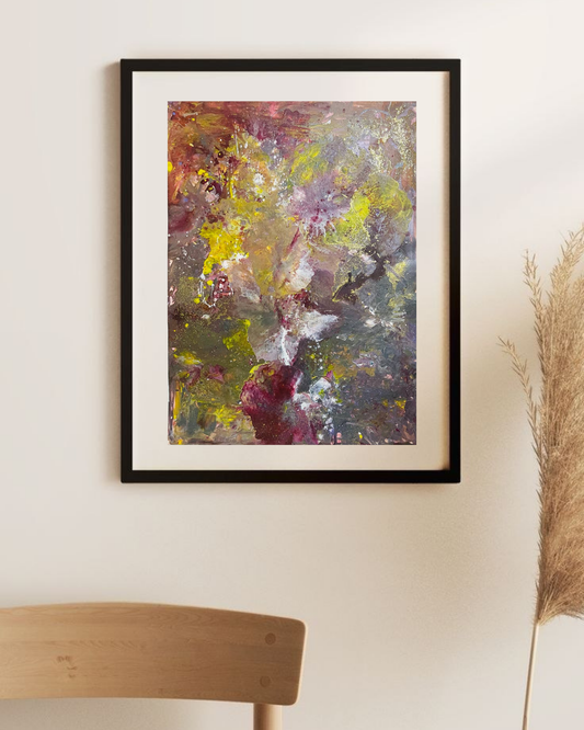 Abstract Floral Splash Matte Poster — Vertical Modern Art Print Printify