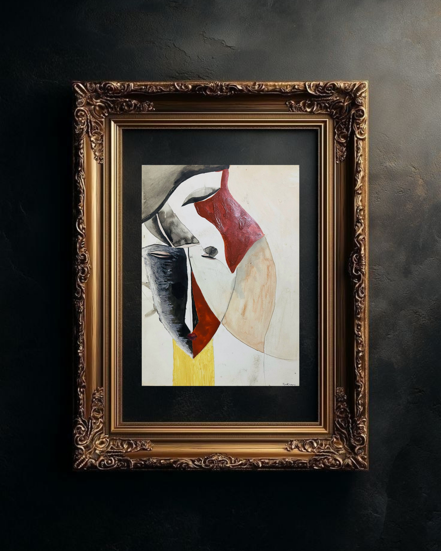 Abstract Face Art Canvas Print — Modern Geometric Wall Decor, Matte Stretched Canvas Printify