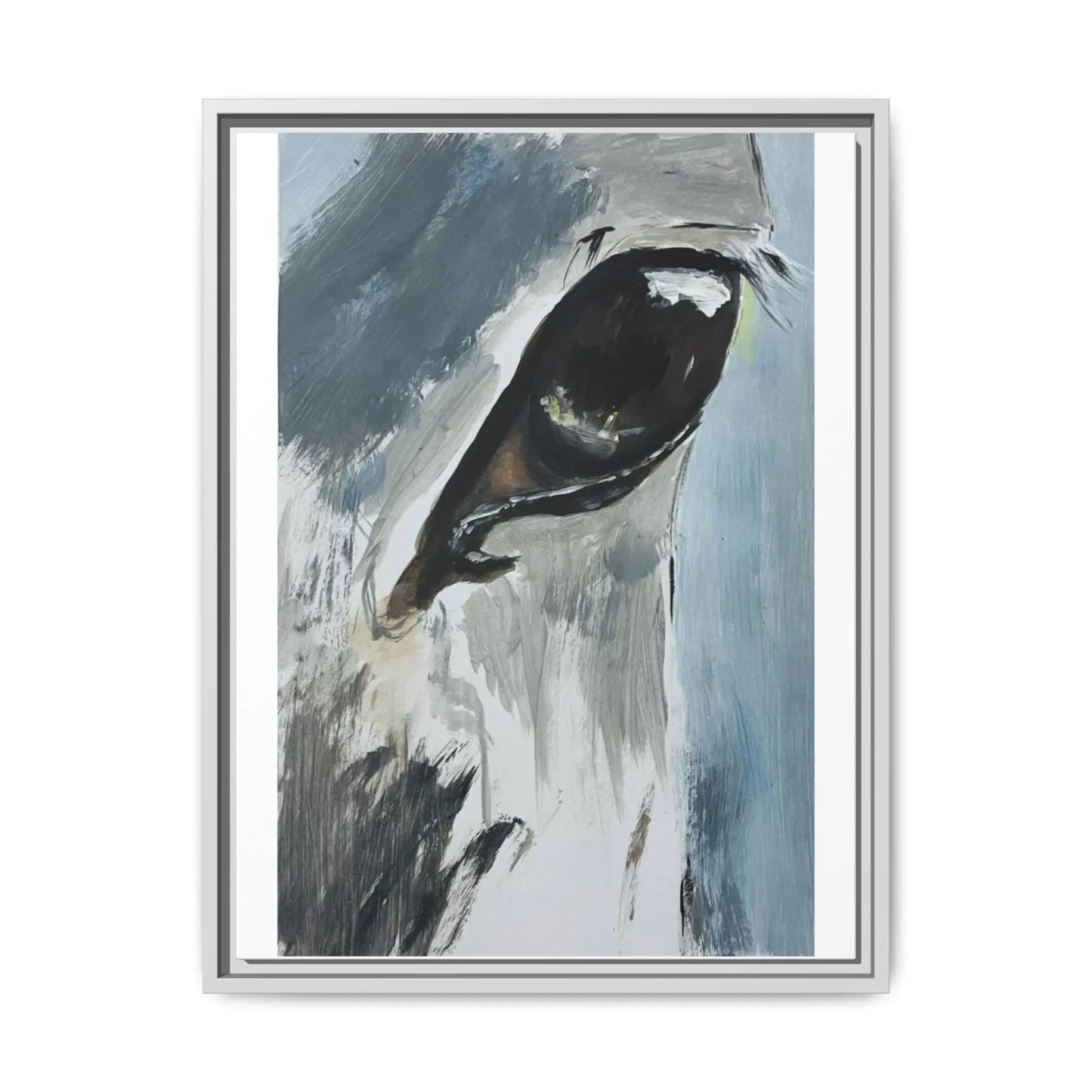 Framed Matte Canvas Horse Eye Art Print — Modern Equestrian Wall Decor Printify