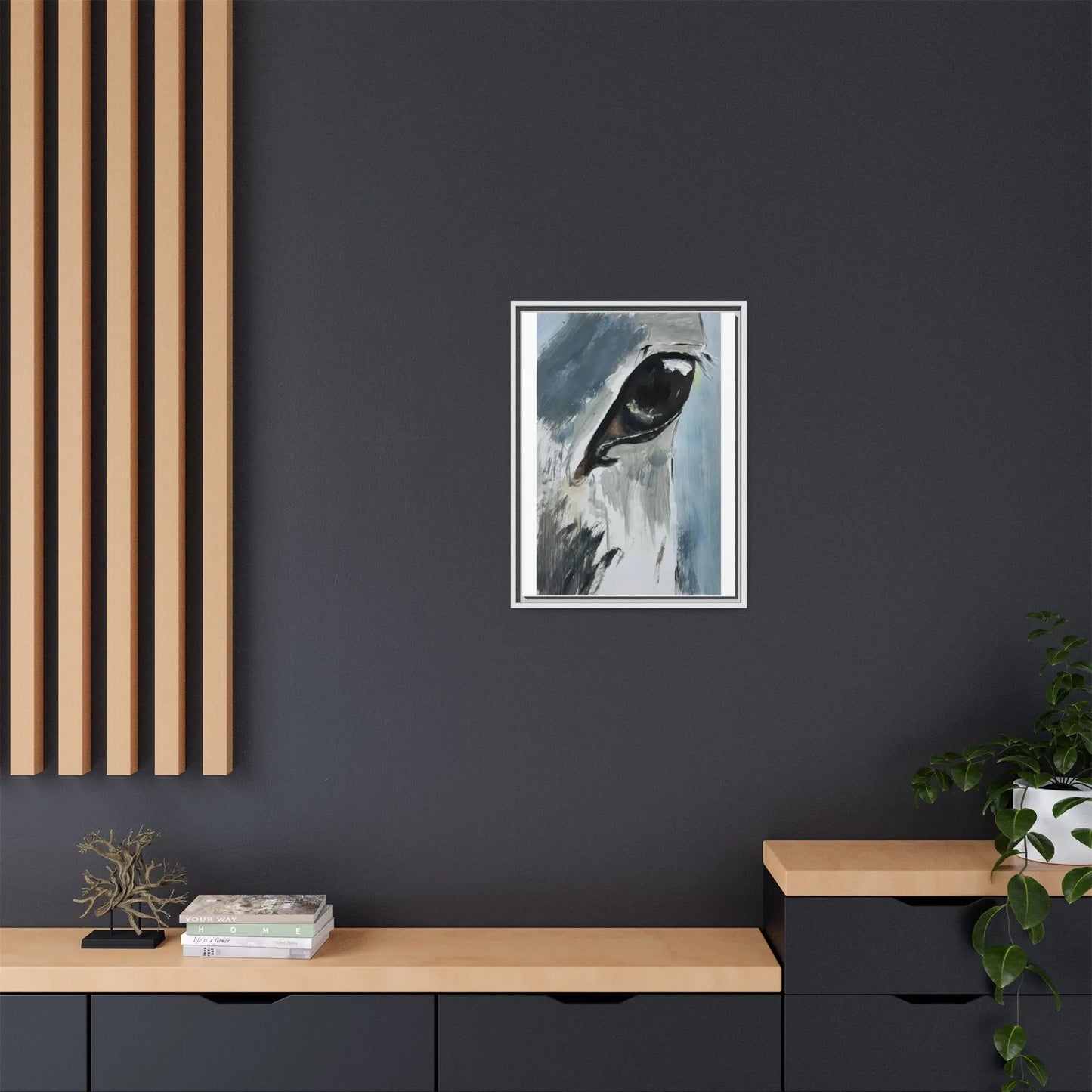 Framed Matte Canvas Horse Eye Art Print — Modern Equestrian Wall Decor Printify