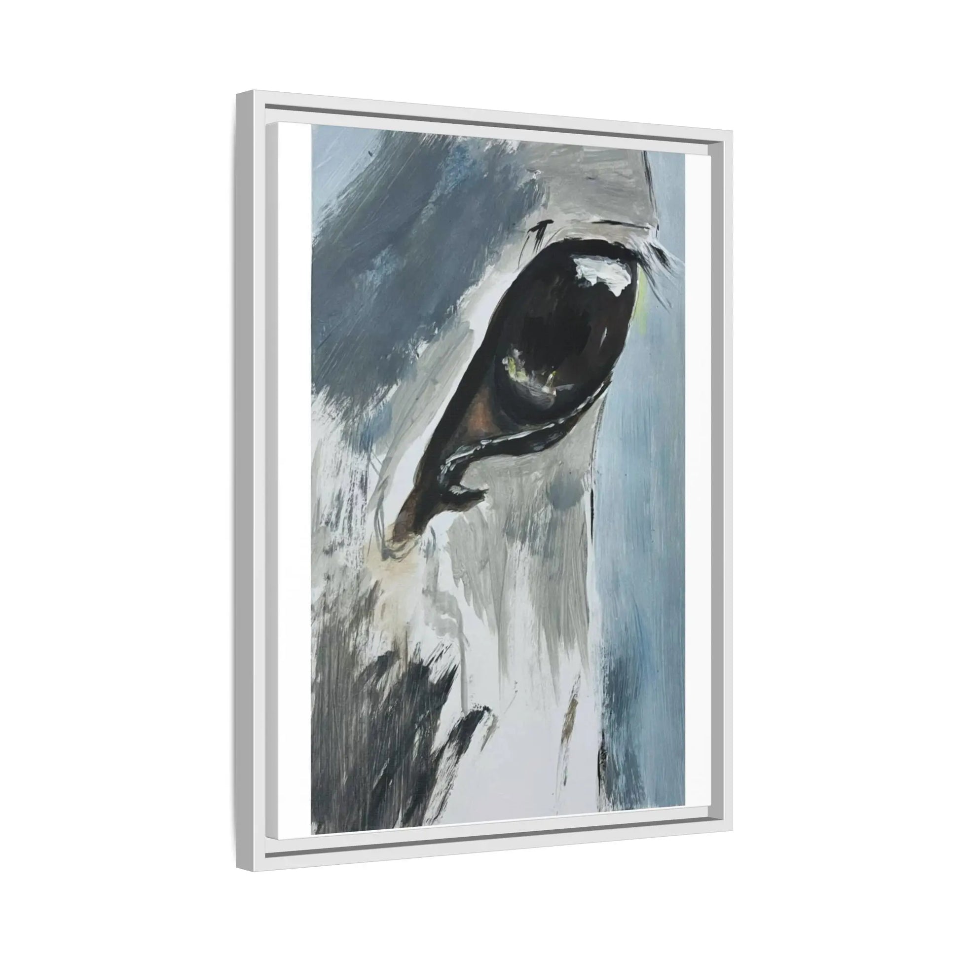 Framed Matte Canvas Horse Eye Art Print — Modern Equestrian Wall Decor Printify
