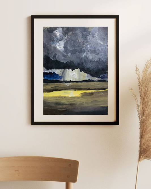 Storm Over Prairie — Matte Stretched Canvas Wall Art Printify