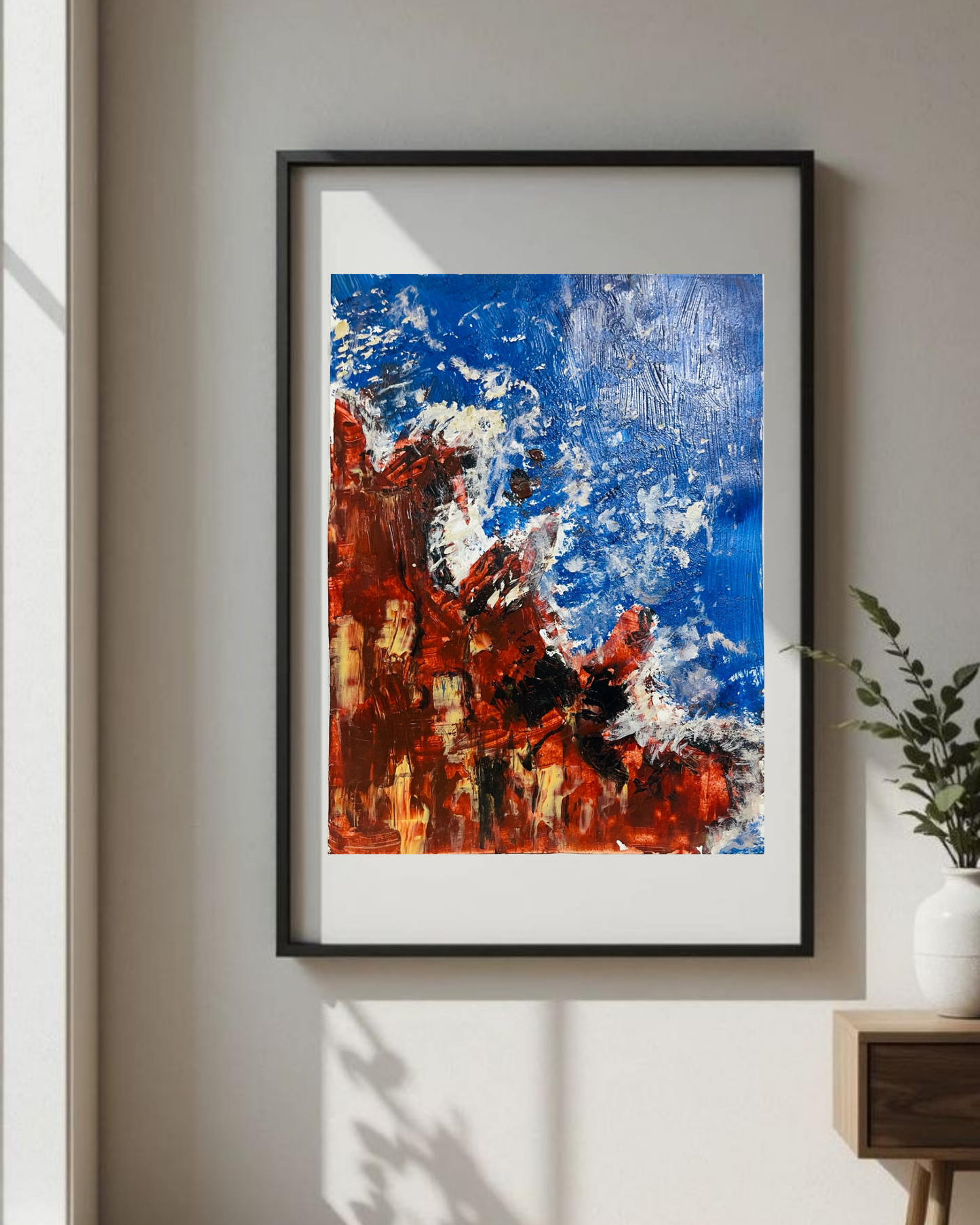 Abstract Ocean Blaze Matte Canvas Print — Stretched 1.25" Printify