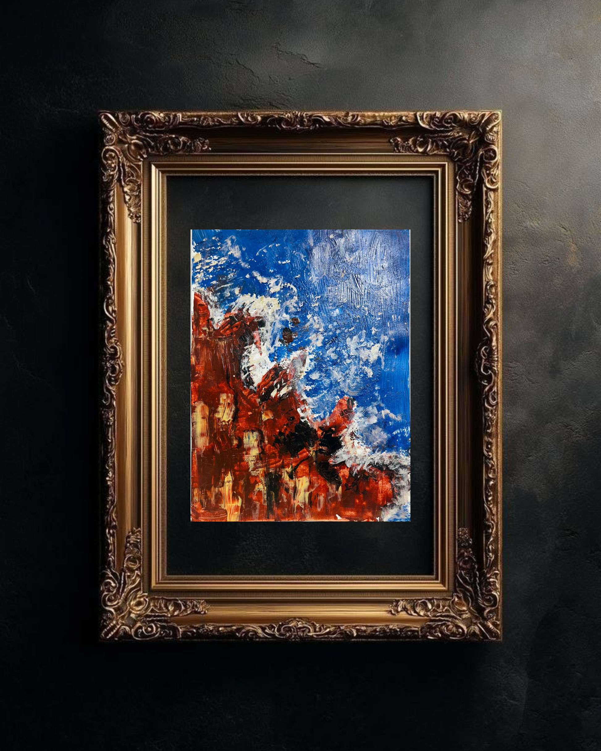 Abstract Ocean Blaze Matte Canvas Print — Stretched 1.25" Printify