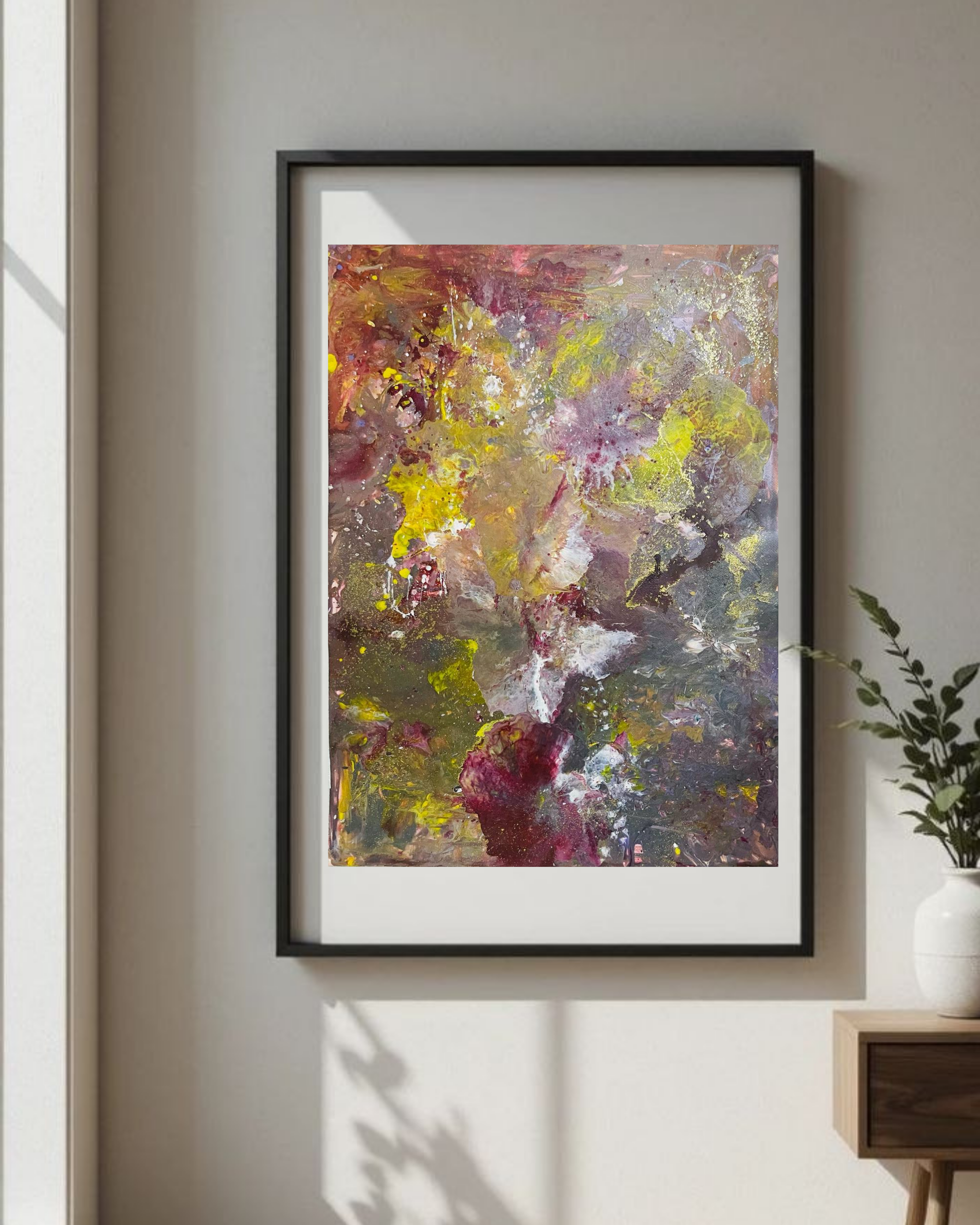 Abstract Floral Splash Matte Poster — Vertical Modern Art Print Printify
