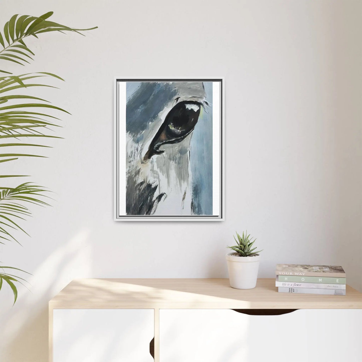 Framed Matte Canvas Horse Eye Art Print — Modern Equestrian Wall Decor Printify