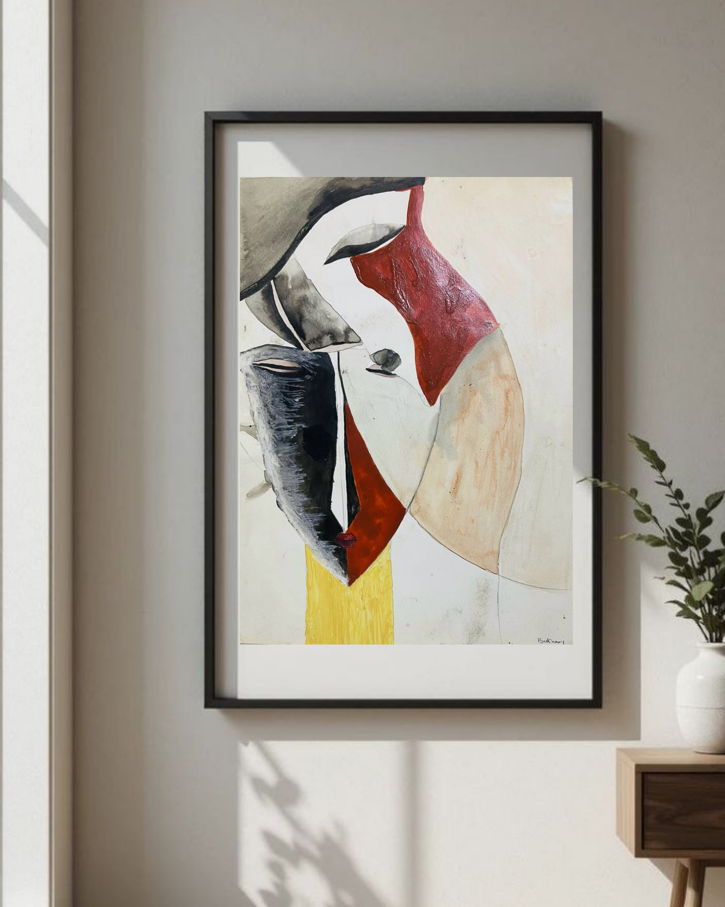 Abstract Face Art Canvas Print — Modern Geometric Wall Decor, Matte Stretched Canvas Printify