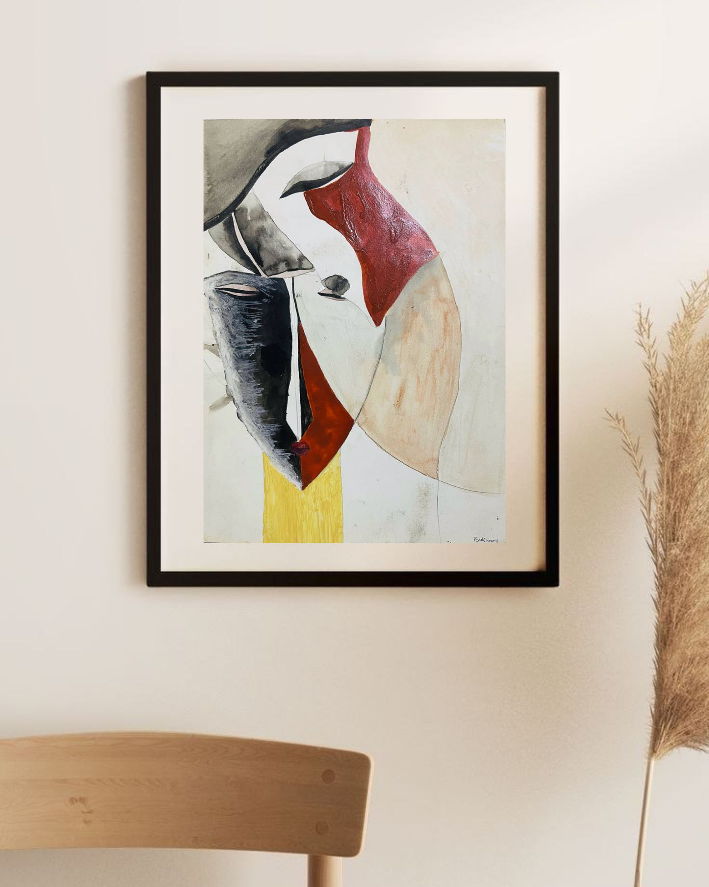 Abstract Face Art Canvas Print — Modern Geometric Wall Decor, Matte Stretched Canvas Printify